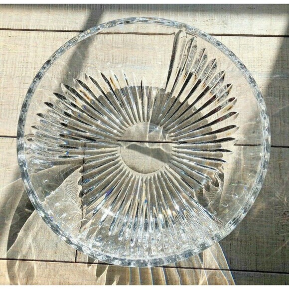 Crystal 8” Fruit Bowl, Graduated Meridian Starburst Design Vintage  MCM Elegant - Picture 1 of 9